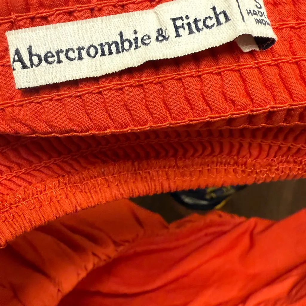 Abercrombie & Fitch Ruched Tiny Set Top Red Orange Color Size Small - Image 4