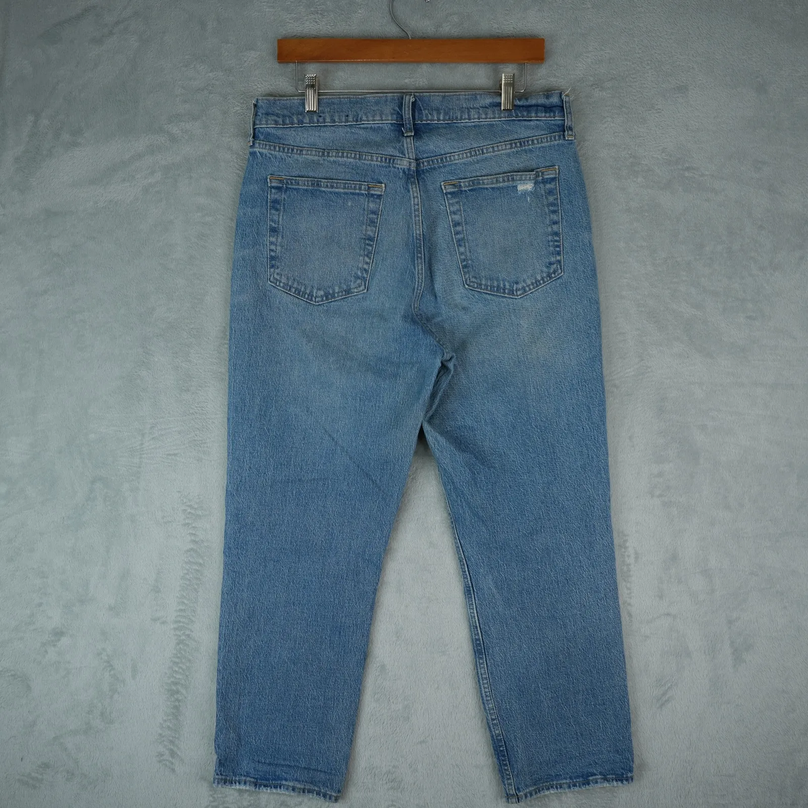 Gap Jeans Womens 32x26 Blue Cropped Ankle Cheeky Straight Button Fly High Rise - Image 2