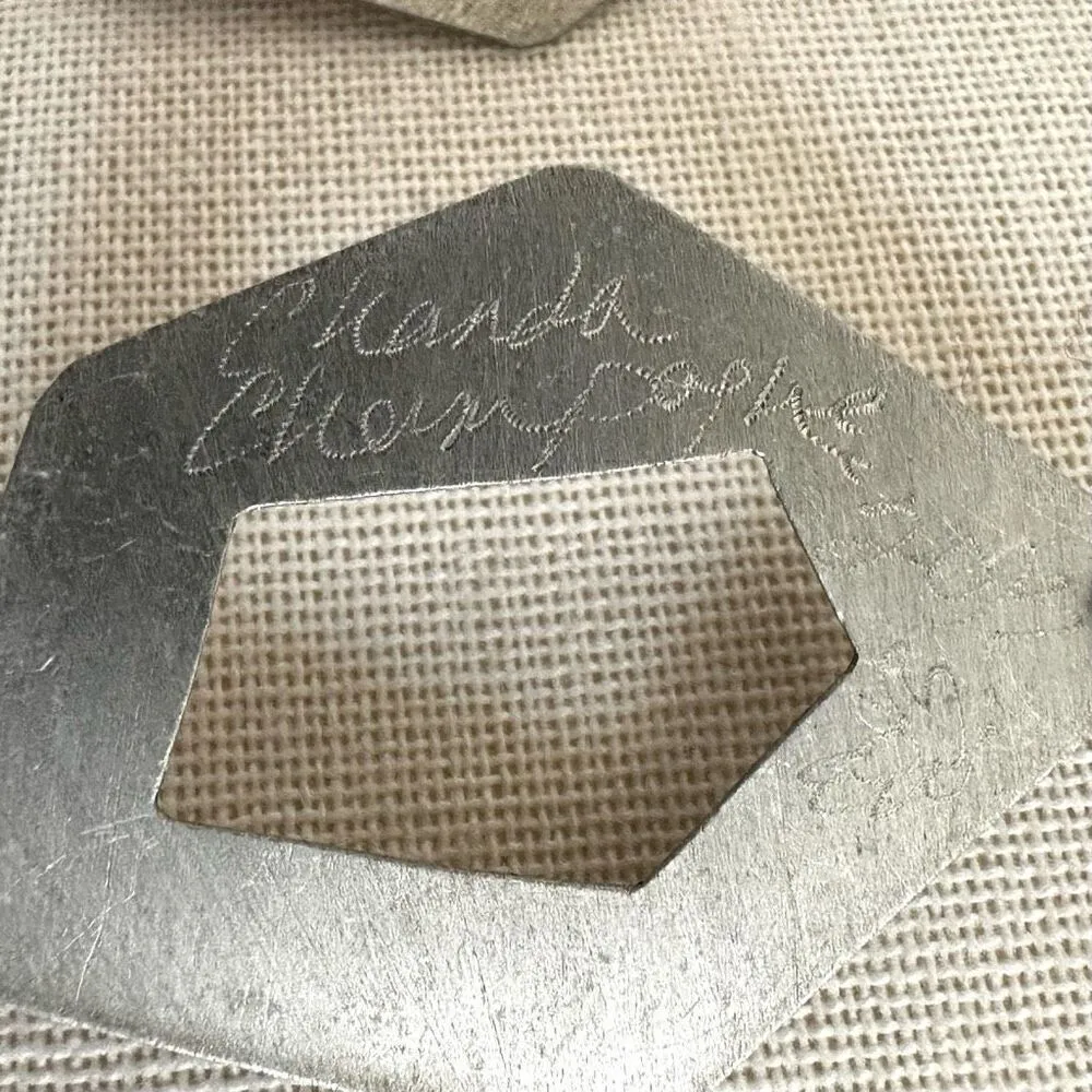 Chandra Champagne silver tone geometric statement earrings - Image 4