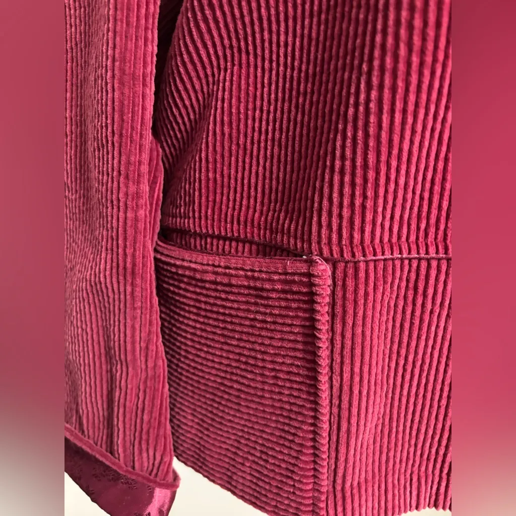 April Cornell for Cornell Trading Burgundy Corduroy Jacket Size Large Red - Image 6
