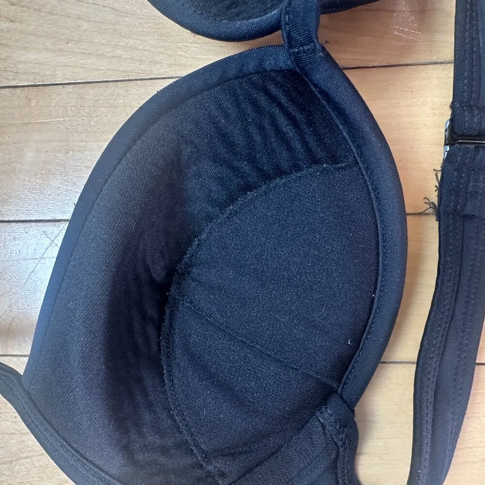 XHILARATION Size Medium Push Up Black Strappy Bikini Swimsuit Top - Image 5