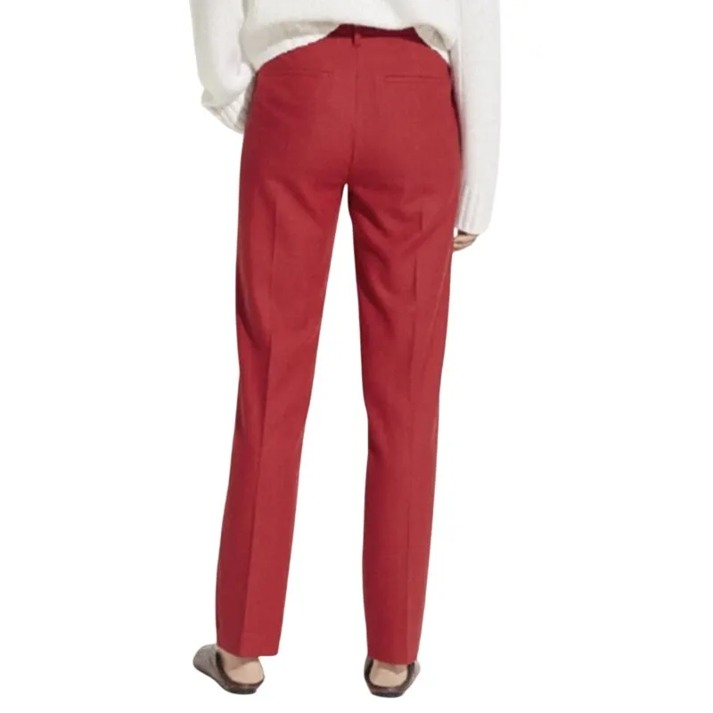 Vince Flannel Tailored Pants Womens 4 Crimson Red Straight Work Modern Classic - Image 5