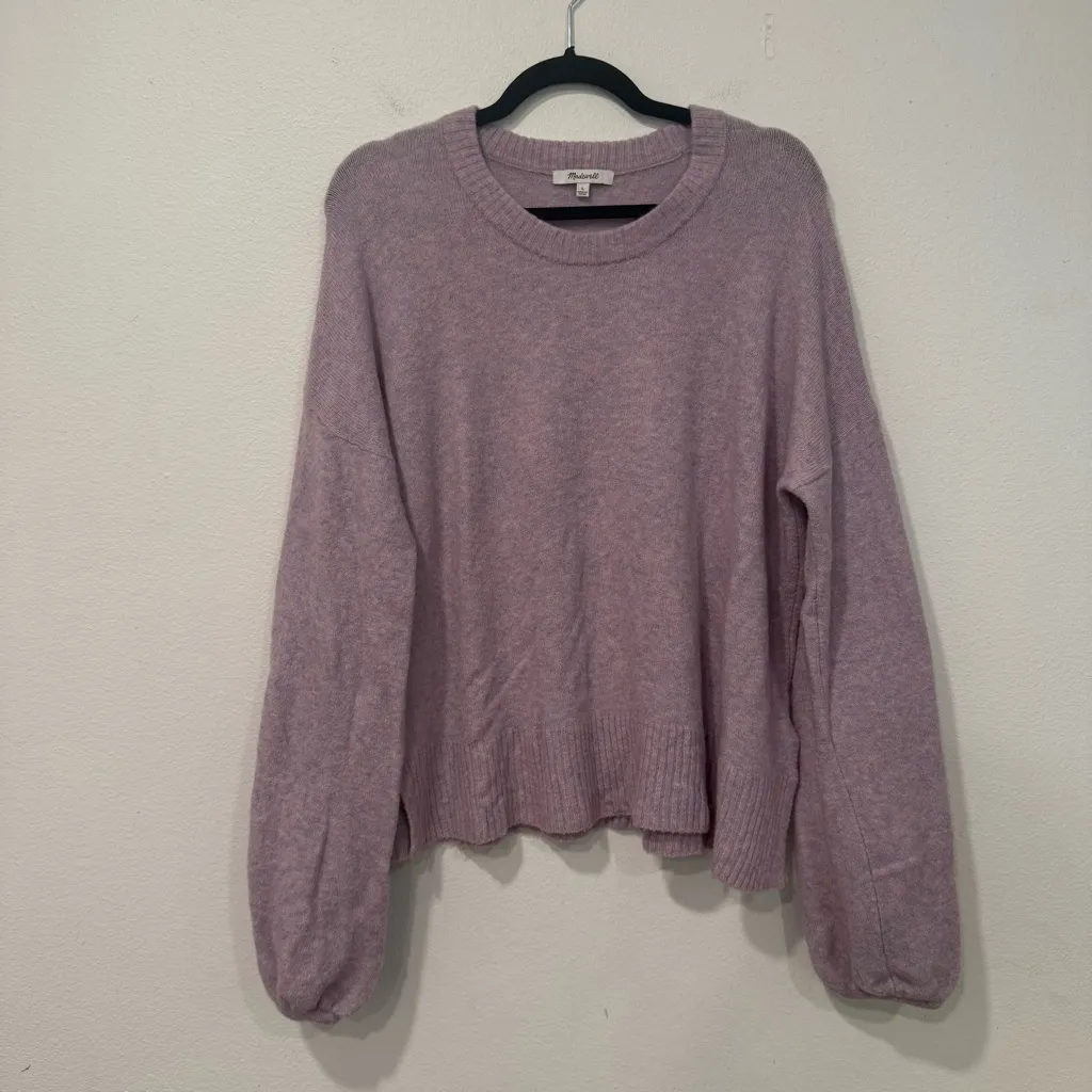 Madewell Payton Pullover Sweater in Coziest Yarn Heather Lilac L - Image 2