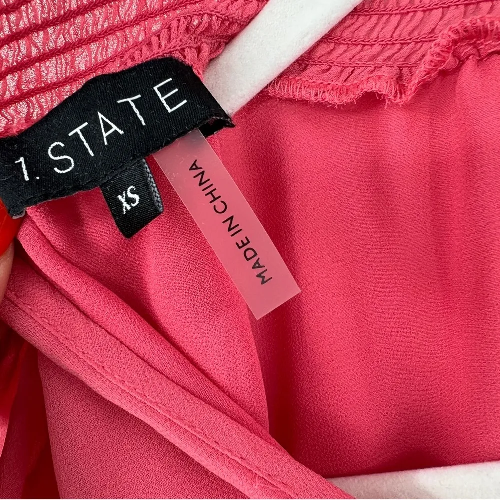 1. State Pink Flutter Sleeve Smock Neck Shell Blouse Size Xs NWOT - Image 5