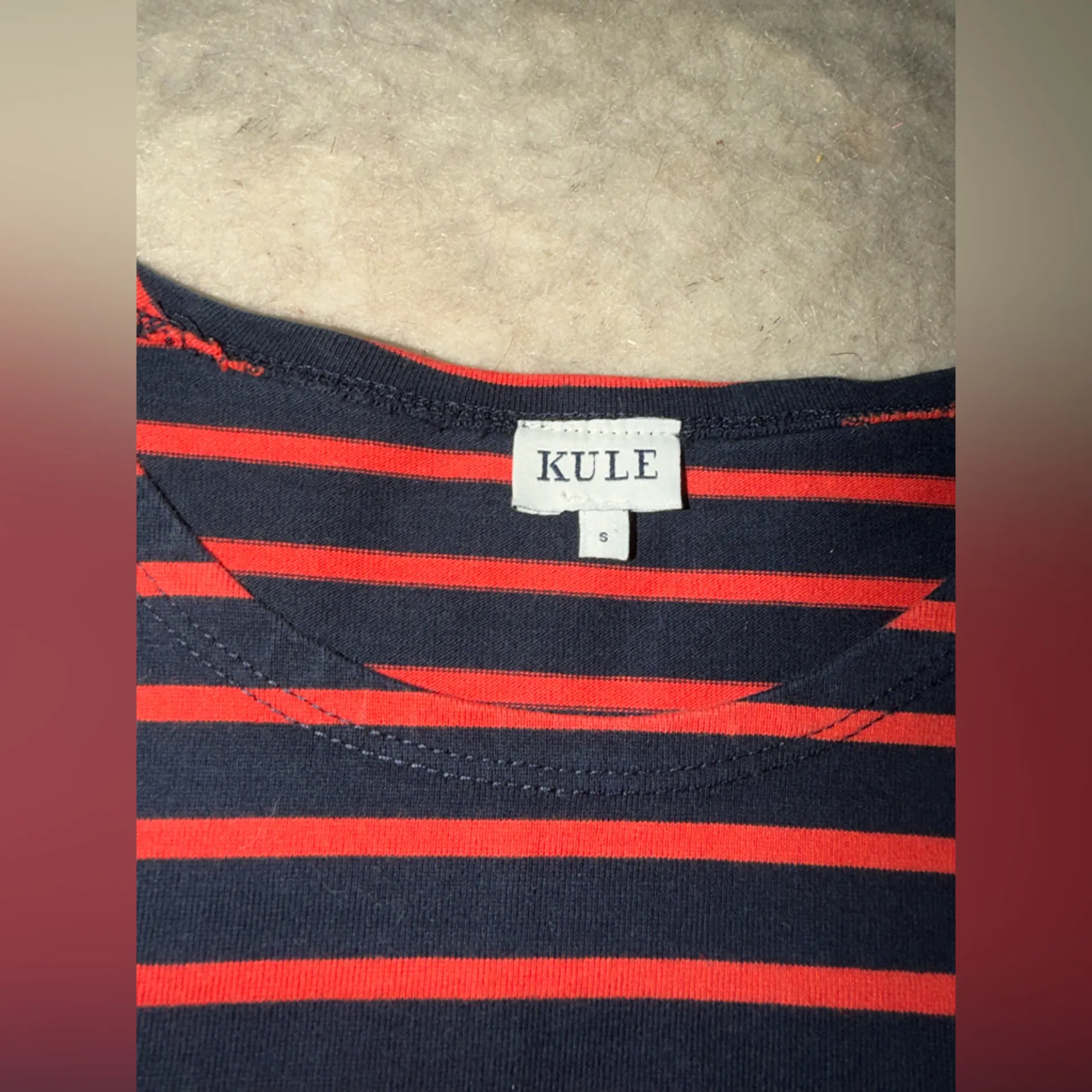 KULE | Tops | The
Boyfriend Long sleeve in red /navy casual winter $118 Blue - Image 2