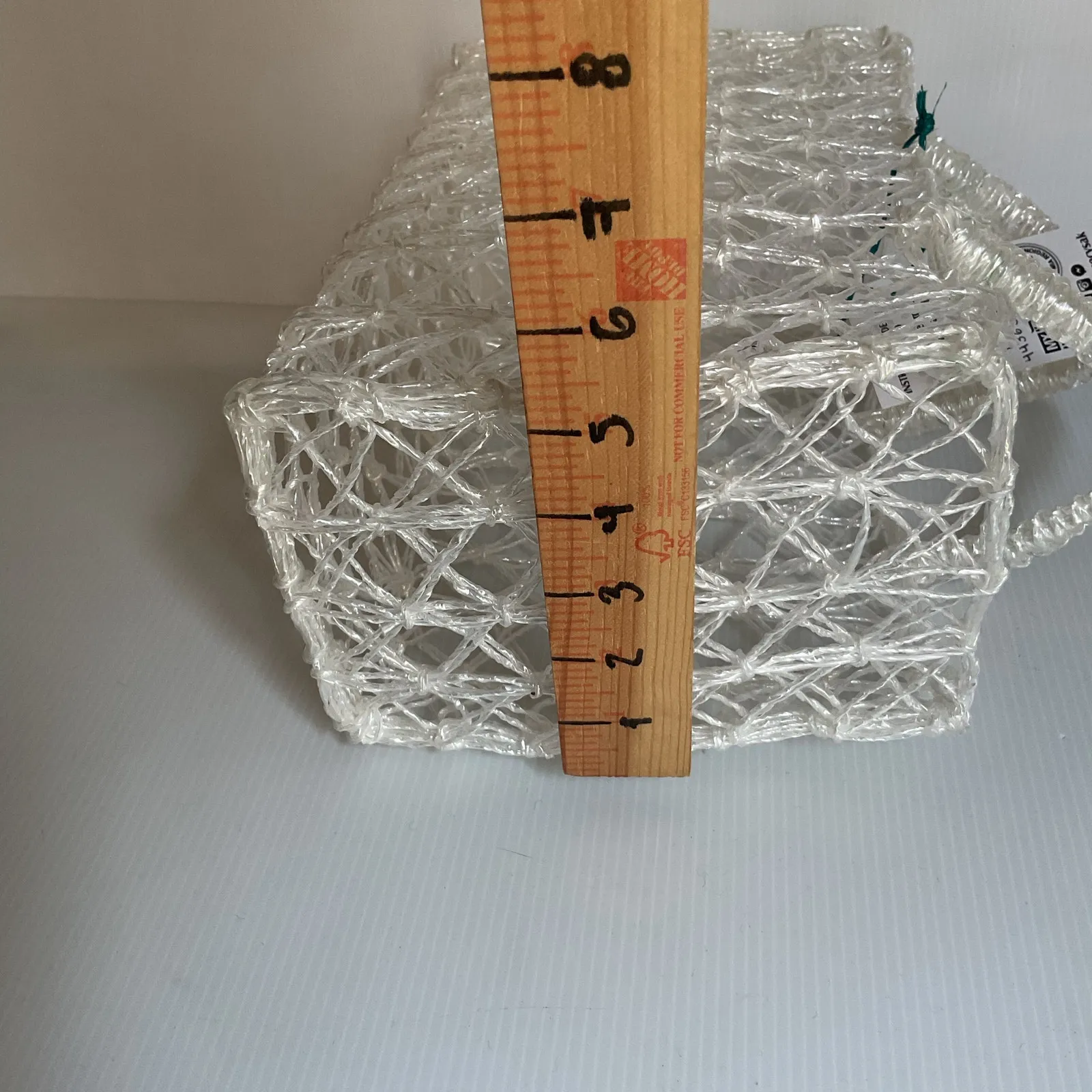 Mexican Clear Woven Tote Bag Biodegradable Plastic Artisan Market Handbag White - Image 8