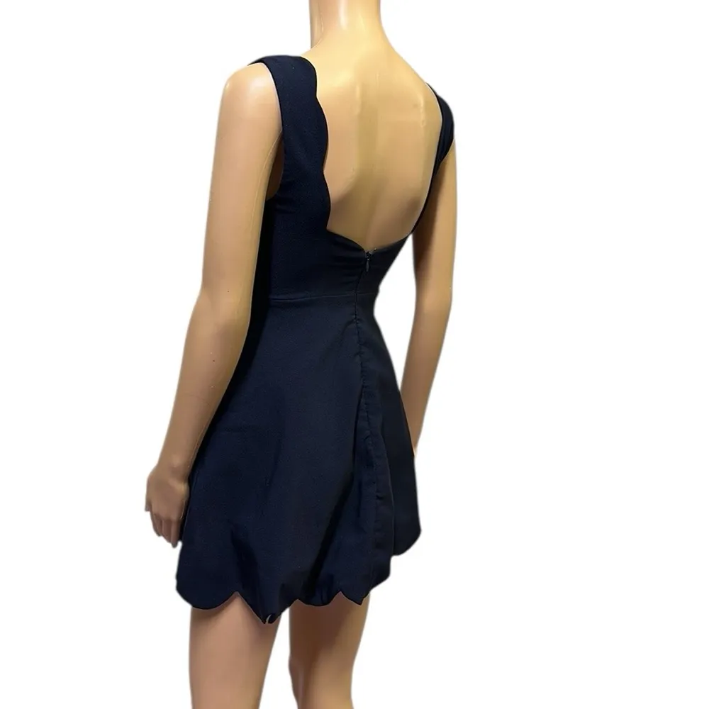 Nasty Gal Navy Blue Im Yours Scalloped Flirty Lined Pocket Mini Dress Womens XS - Image 5