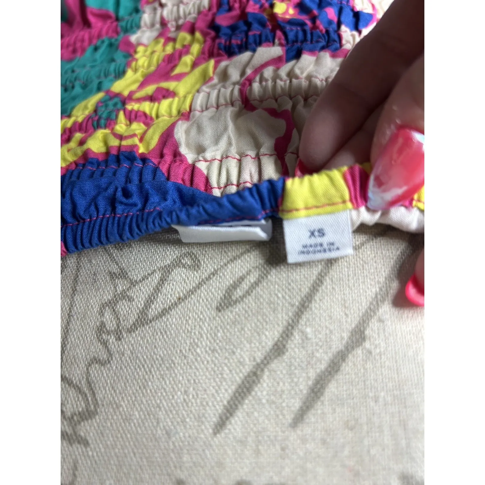 Gap Dress Size XS‎ Floral Multicolor Spaghetti Strap Smocked Sun SOLD - Image 6