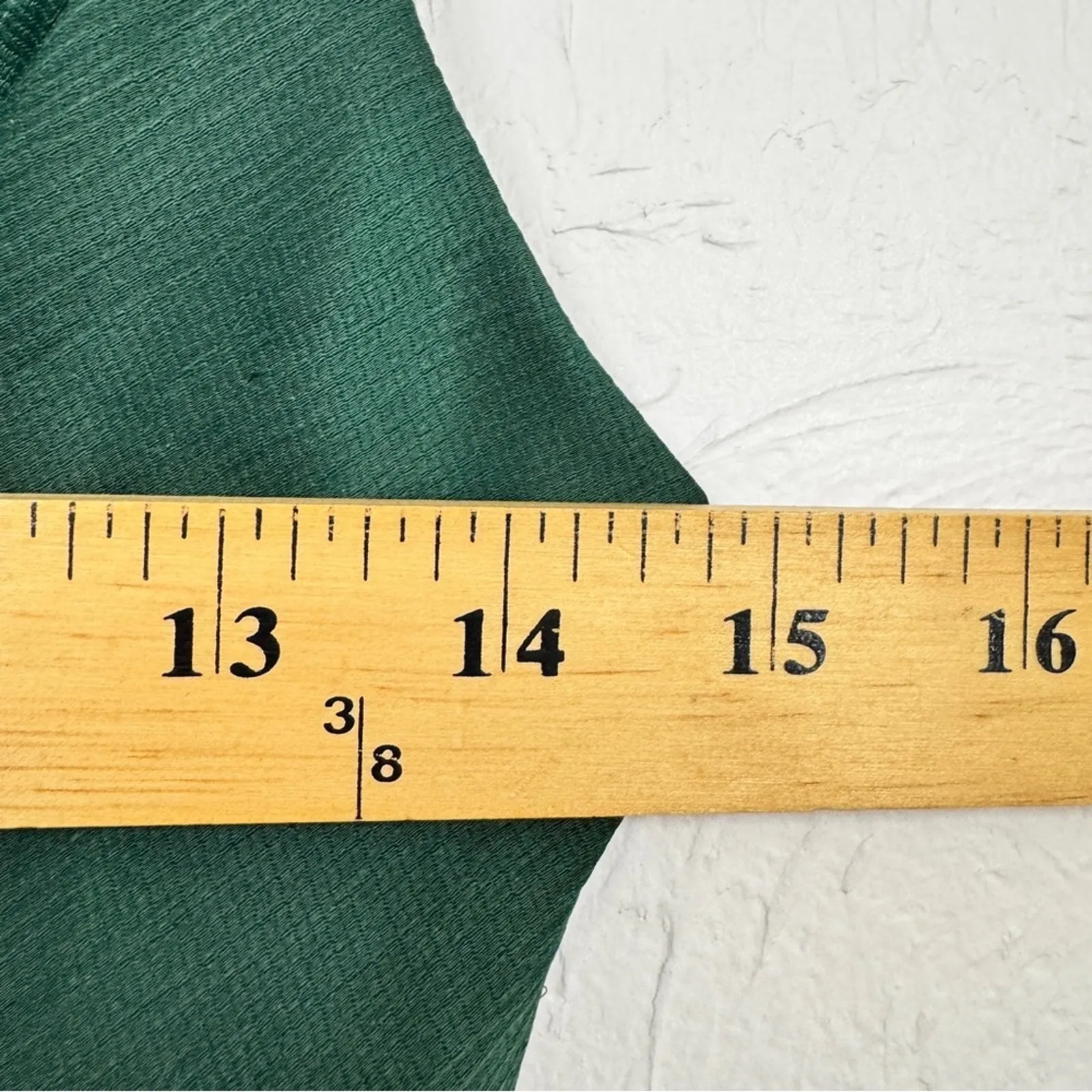 Showpo Forest Green Slip Mini Dress Womens 4 Satin Bridesmaid Faux Wrap Strappy - Image 6