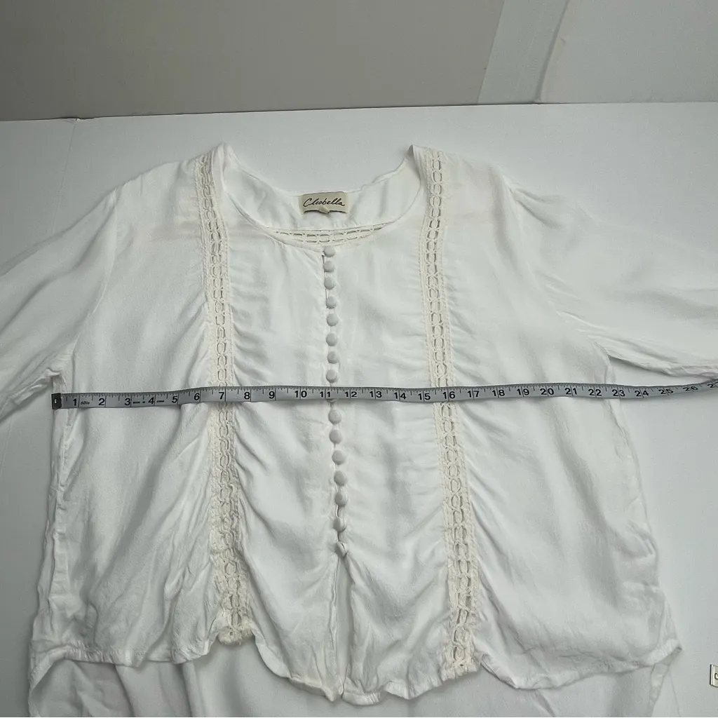 Cleobella Womens White Boho Bohemian Top Size Medium Whimsy Fairy Cottage Blouse - Image 5