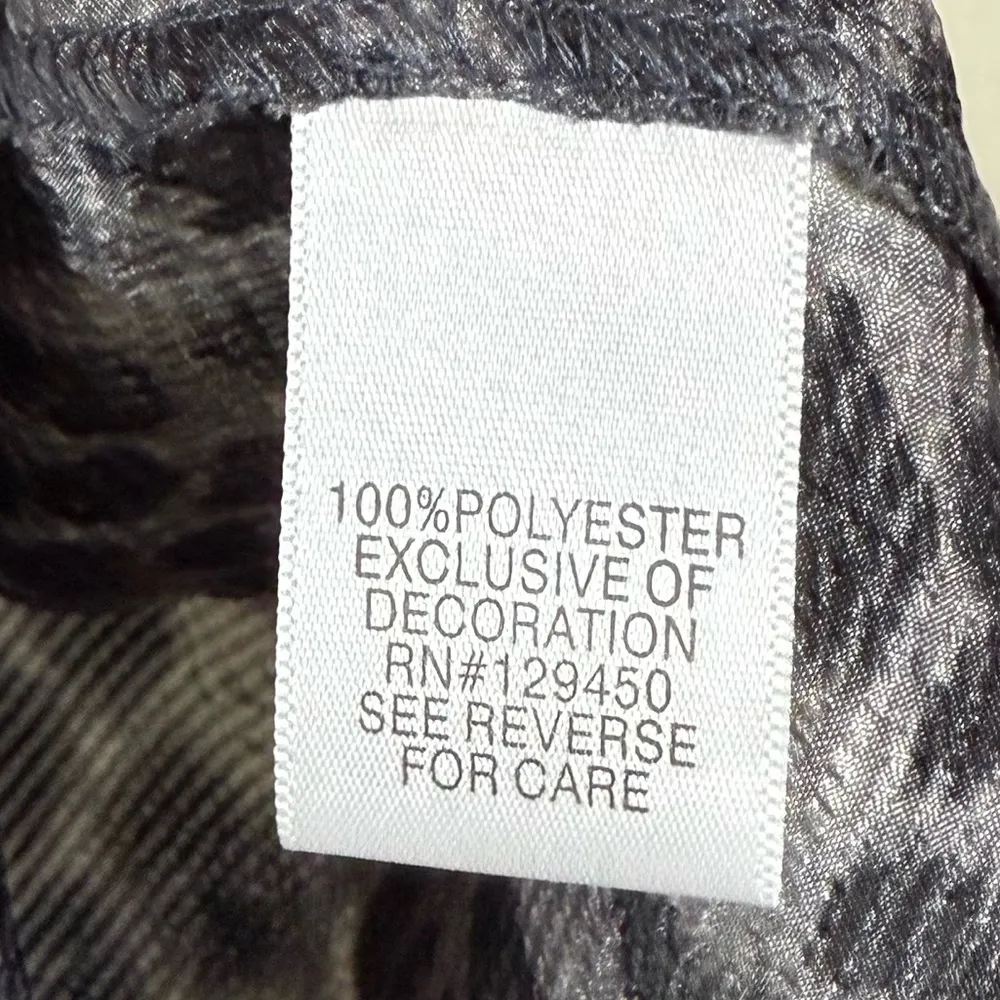 APT 9 M Metallic Leopard Print Blouse Studded Neckline Trendy Glam Rock Black - Image 9