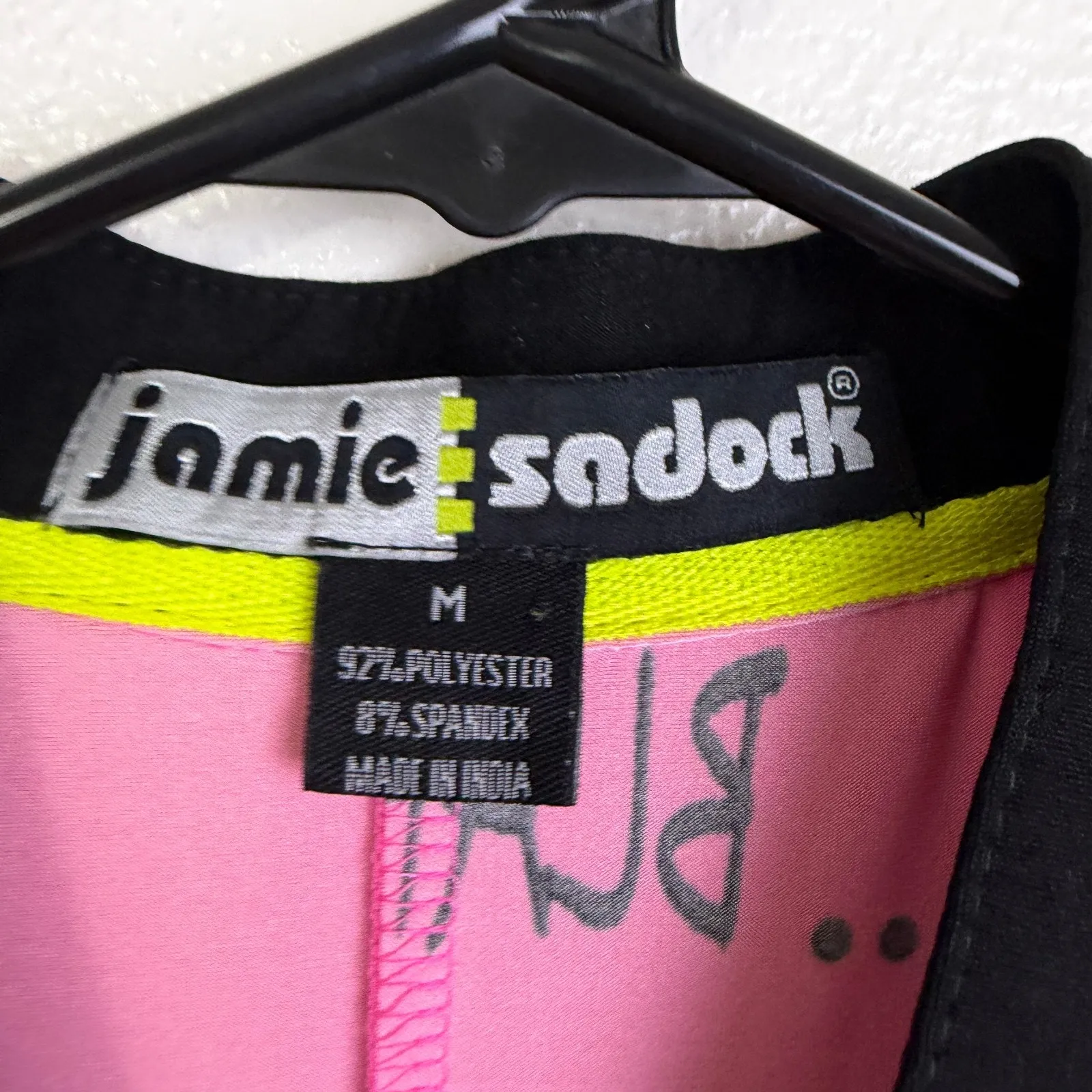Jamie Sadock Dress Medium Pink Sleeveless Graphic Blah Blah Art Golf Tennis - Image 8