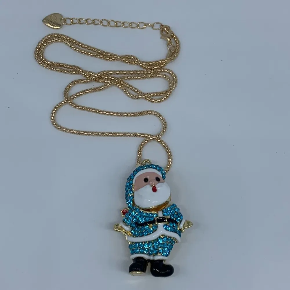 NEW blue Christmas Santa Claus pendant necklace - Image 4