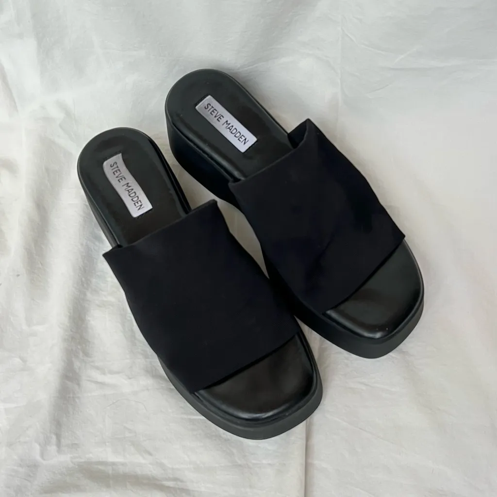 Women’s Steve Madden Slinky 30 Black Slide Platform Y2K Shoes Sz 10 - Image 6