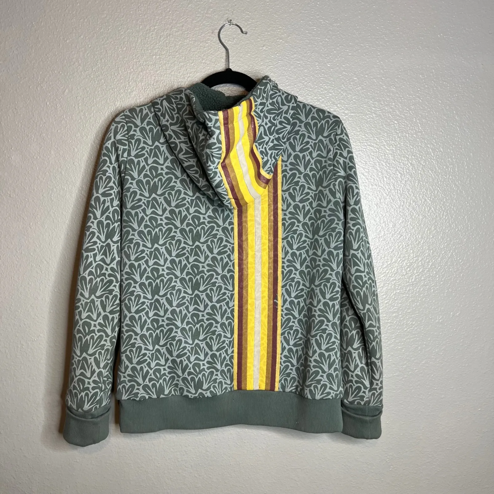 Horny Toad Full Zip Hooded Jacket Size S Green Patterned Fleece‎ Cozy Jacket - Image 6