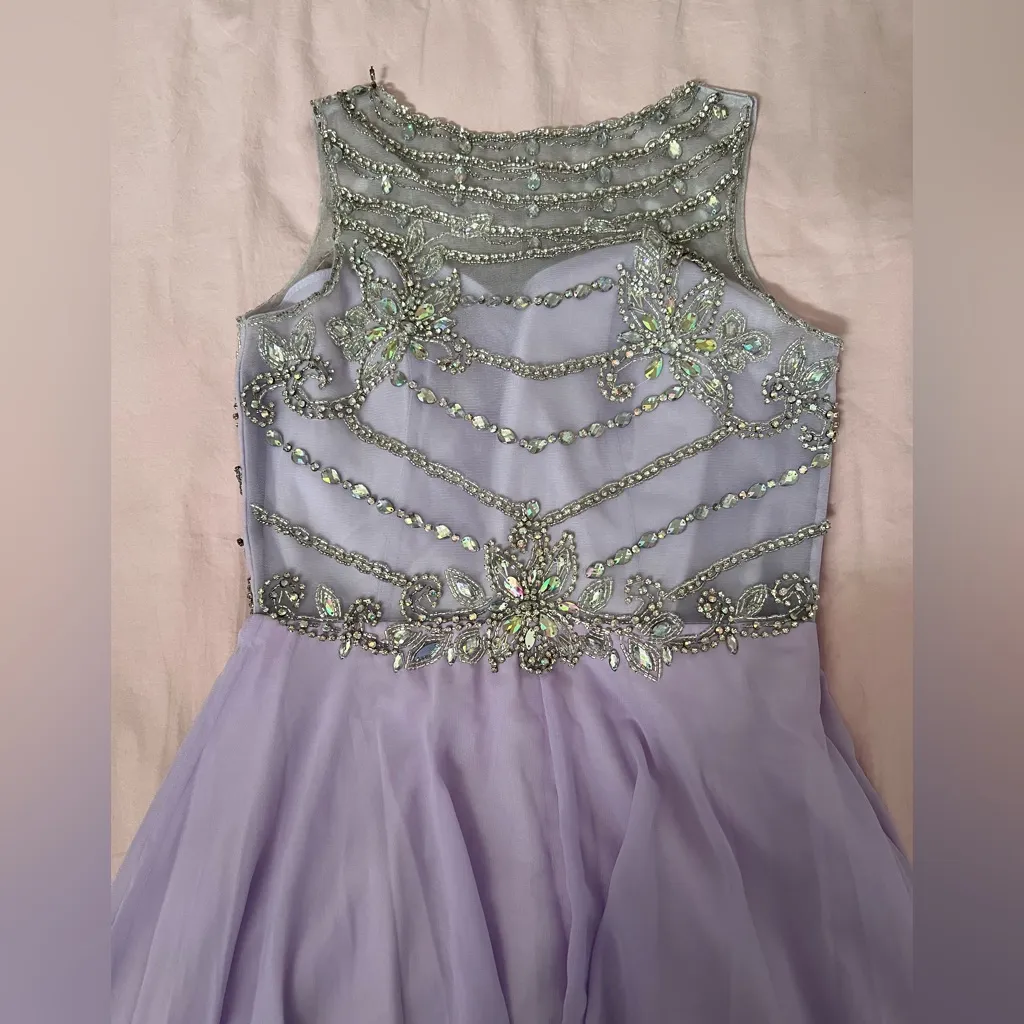 Lavender Gown with Beaded Bodice Purple Size 8 - Image 6