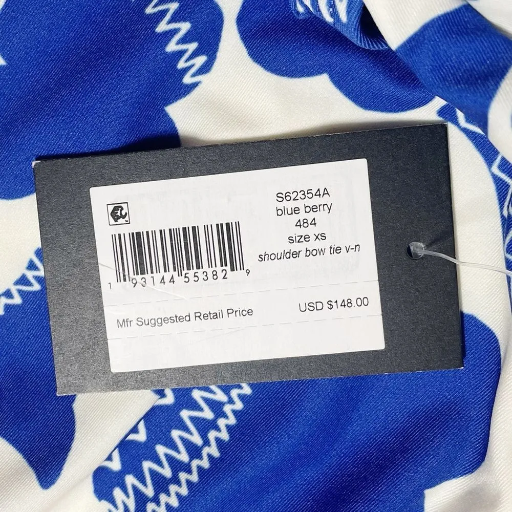 NWT Kate Spade Zigzag Floral Bow-Strap V-neck One-Piece Swimsuit Women’s Size XS - Image 12