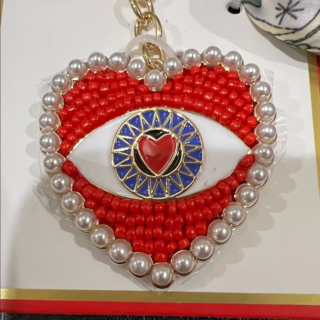 Piper K | Heart ❤️ Celestial Evil Eye 🪬 Bag Charm Gold - Image 5