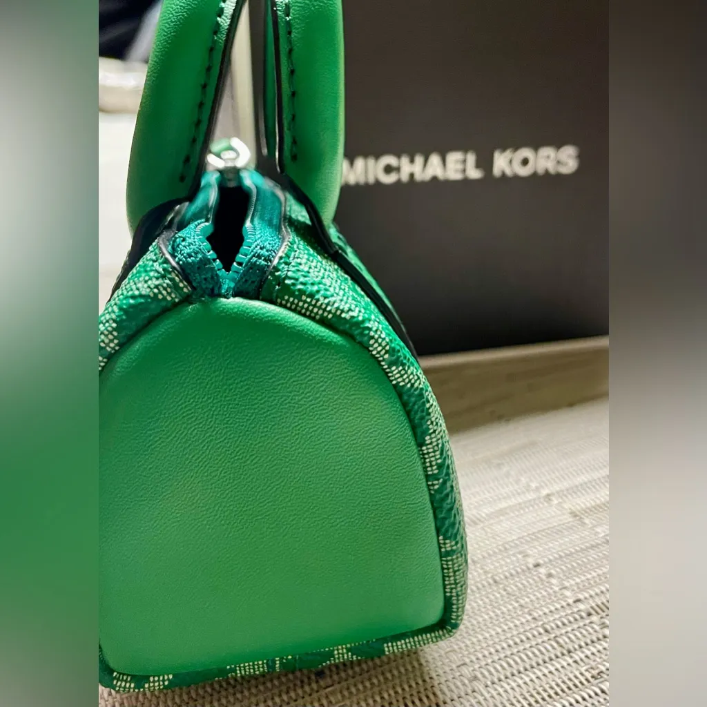 Michael Kors | Nano Green Duffle Key Fob | Monogram Canvas & Leather | NIB - Image 9
