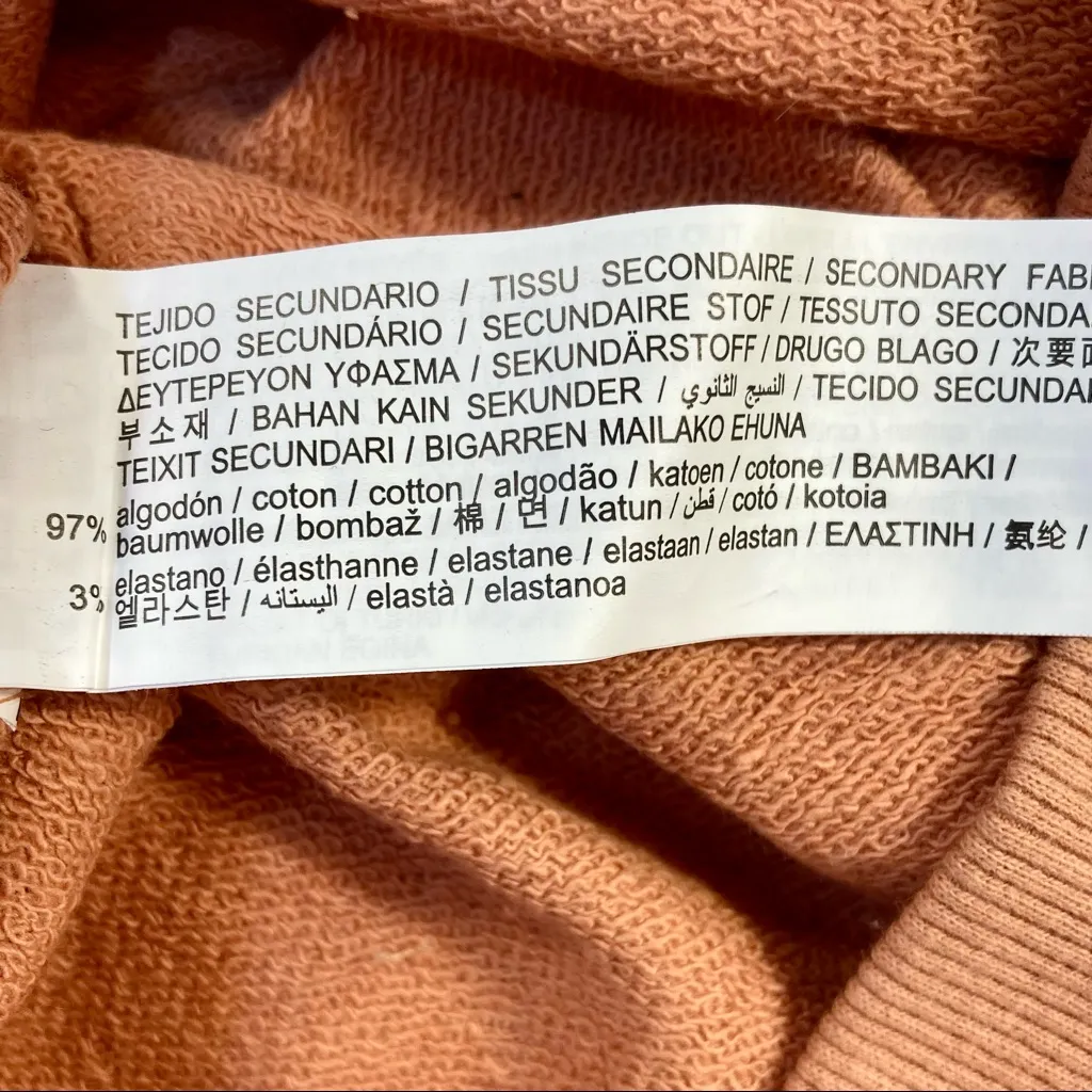 NWT Pull&Bear Crew Neck Sweatshirt Organic Cotton Orange Size M - Image 11