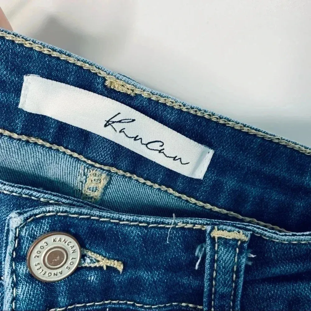 KanCan Zuma Distressed Denim Skirt Size 9/28 Blue - Image 4