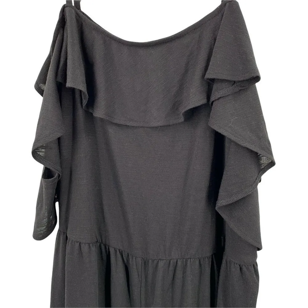 NWT Time and Tru Black Rayon Jersey Wide Leg Jumpsuit Size XL 16/18 - Image 3