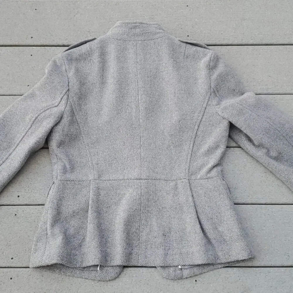 Banana Republic Women's Wool Blend Mock Neck Military Blazer Jacket Size 4 - Image 13