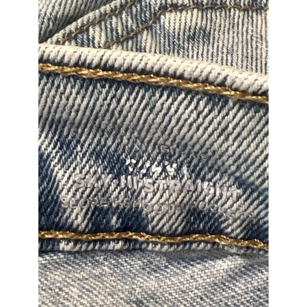 Old Navy Curvy Sky III Straight Jeans Light Blue Denim Raw Hem High Rise Sz 0 - Image 4