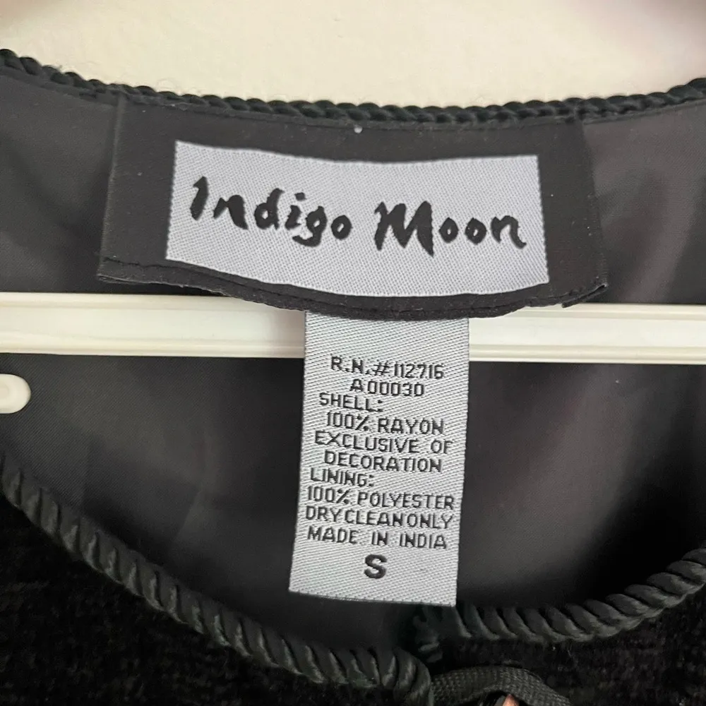 Vintage‎ Indigo Moon Floral Embroidered Sequined Jacket - Image 8