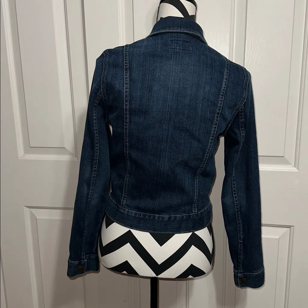 Current/Elliott Blue The Snap Jean Jacket - Image 4