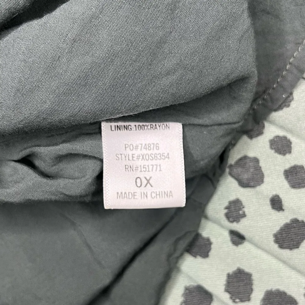 Gilli olive green and black polka dot pleated flared skirt sz OX Green - Image 4