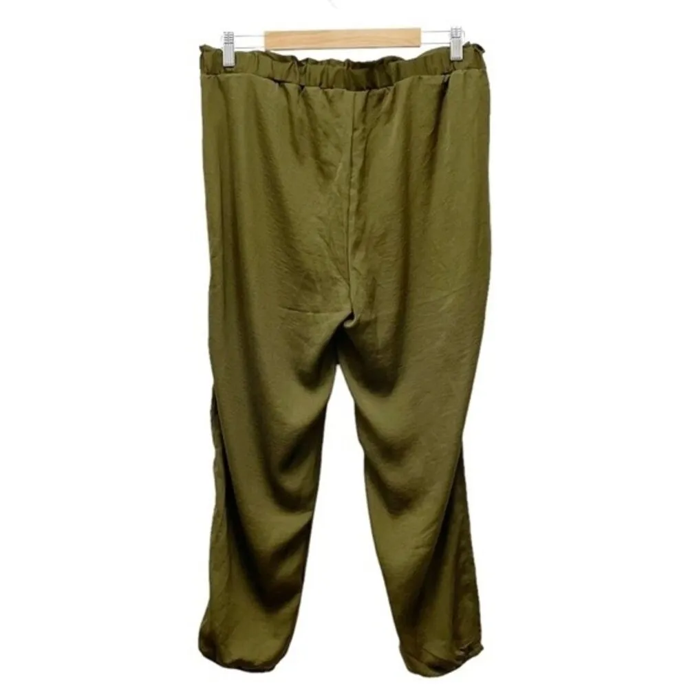 NWT Motherhood Maternity Underbelly Olive Satin Jogger Pants Women’s Size Large Green - Image 5