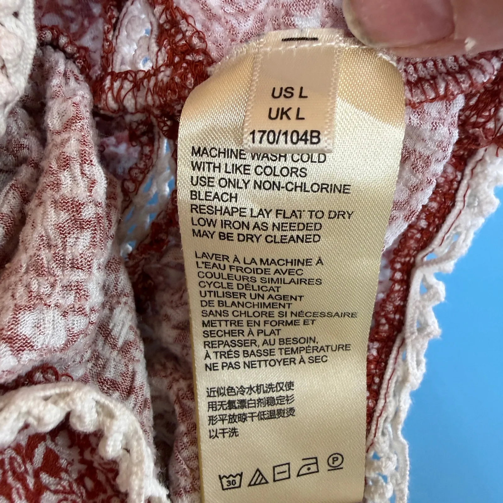 Mauve Women's Quinn Floral Lace Peplum Shirt Size Large Red - Image 8