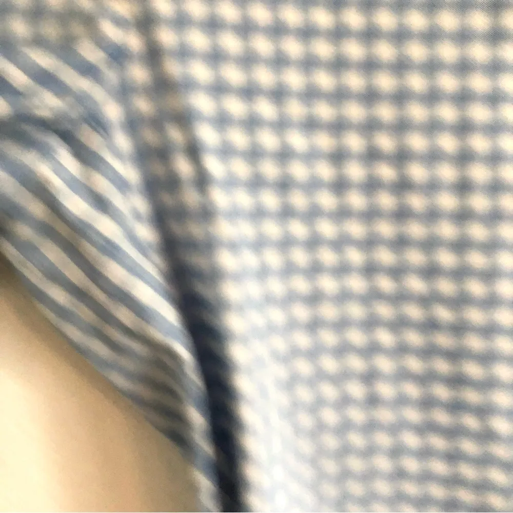 J. McLaughlin Womens Pants Blue White Gingham Plaid Stretch Pull On Size 6 - Image 7