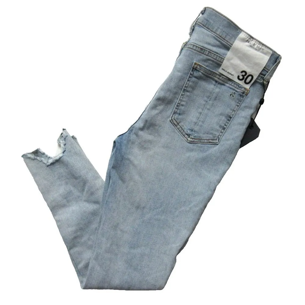 NWT rag & bone /JEAN Ankle Skinny in Lynn w/ Holes Destroyed Chew Hem Jeans 30 - Image 6