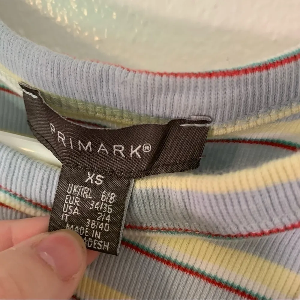 Primark Cropped Tank Top Ribbed Light Blue Stripe - Image 5