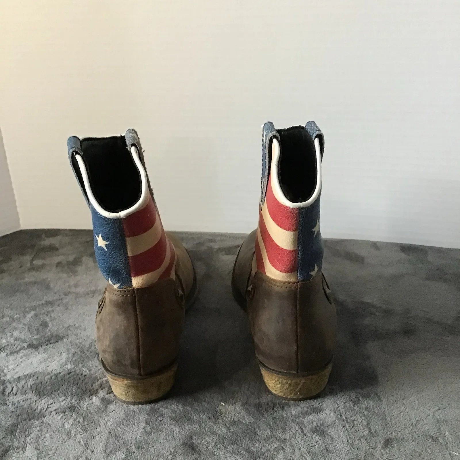 Santa Fe Boot Co Women's 8M USA Flag Boots Leather Upper Western Cowgirl Rancher Red Size 8 - Image 2