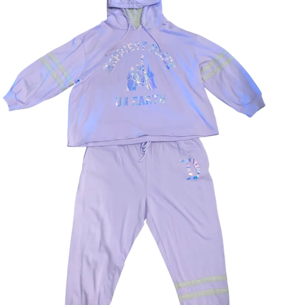 Disney Parks Most Magical Place On Earth Hoodie Holographic Purple sweatsuit Size 3X - Image 3