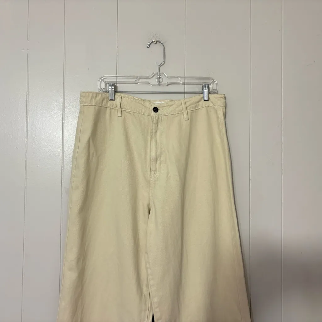 Carly Jeans Los Angeles Jaymee Wide Leg Stone Pants Size 15 Frayed Hem - Image 2