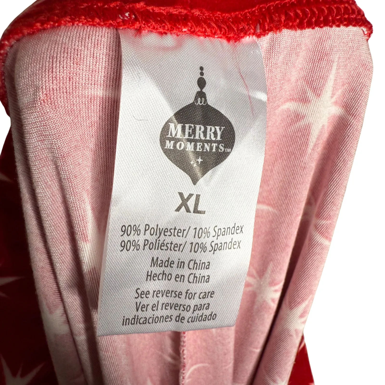 Merry Moments Christmas Star Print Ultra Plush Leggings XL Cozy Holiday Lounge Red - Image 3