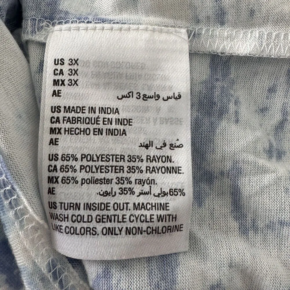 Style & Co 3X-Large Top Graphic Dolman Sleeve V-Neck Tie-Dye "Shine & Sparkle" - Image 8