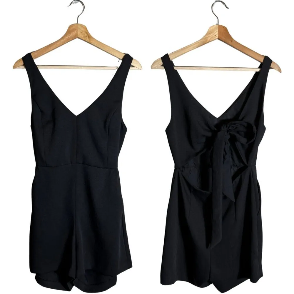 Wilfred Aritzia Ecoulement Romper Women's 4 Black Tie Waist Cut Out Sleeveless - Image 4
