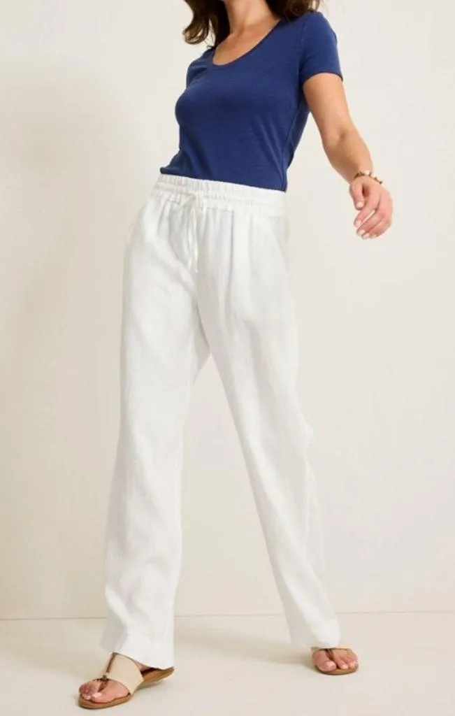 Women’s Tommy Bahama Two Palms High Rise Easy White Linen Wide Leg Pants Sz XL - Image 3