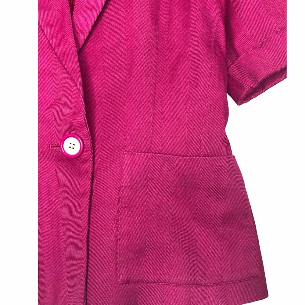 YSL Vintage Cropped Blazer Jacket Pink Size 6 - Image 8