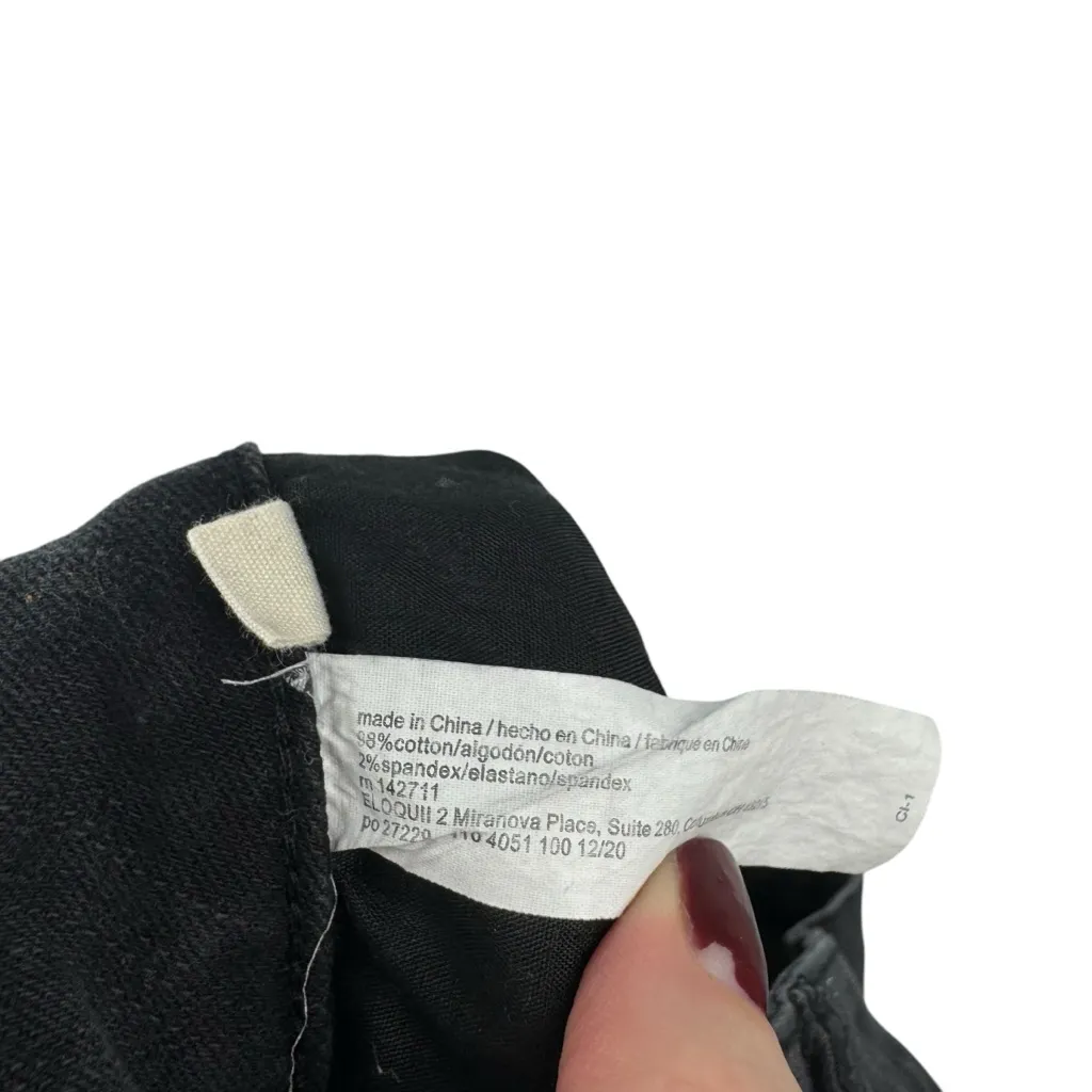 ELOQUII Washed Black Straight Jeans Stretch Distressed Busted Knee Plus Size 24 - Image 10