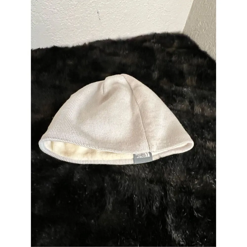 The North Face Womens Knit Beanie Hat Beige Cream One Size Adult Flowers - Image 3
