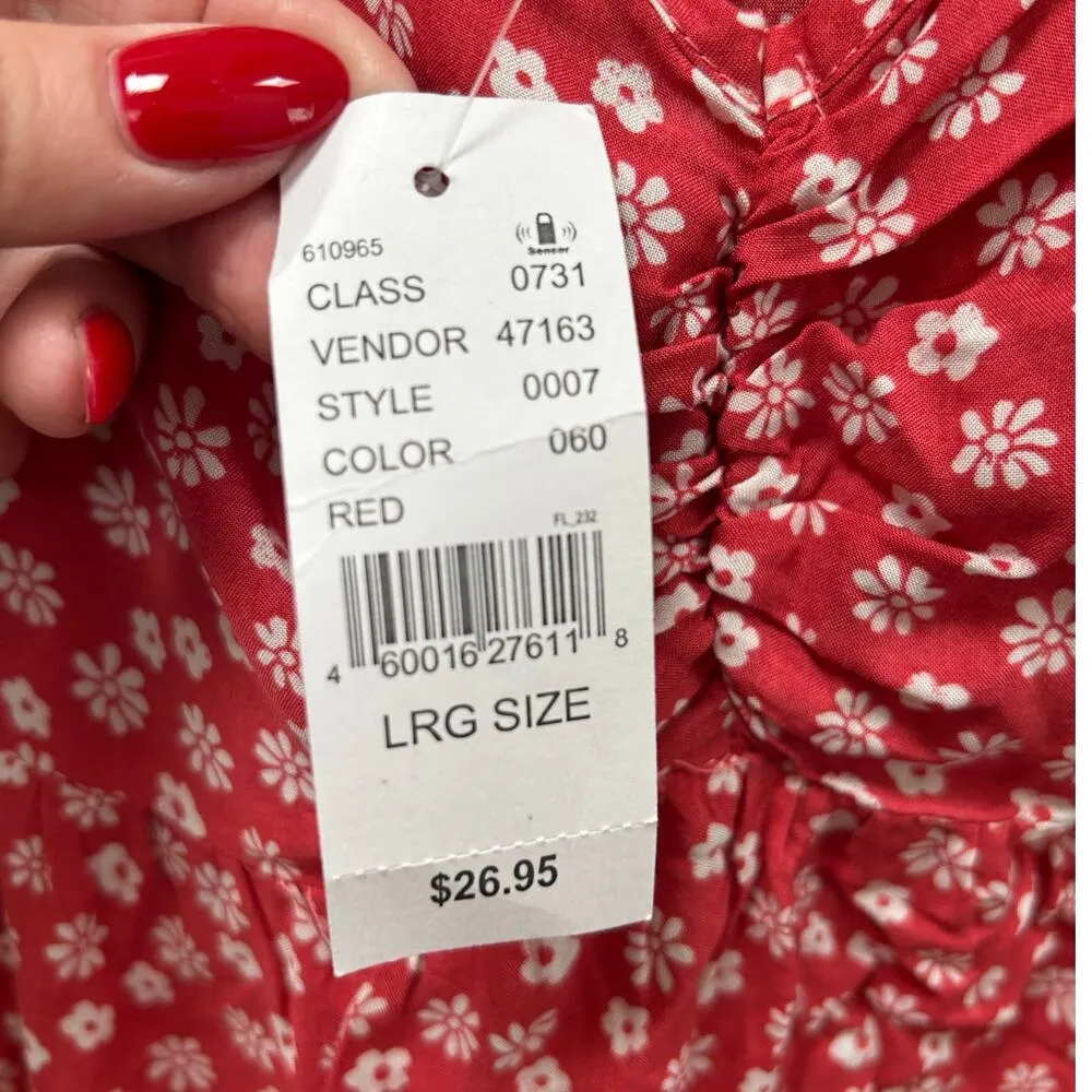 Pac Sun LA Hearts Red Floral Tank size L NWT Size L - Image 4