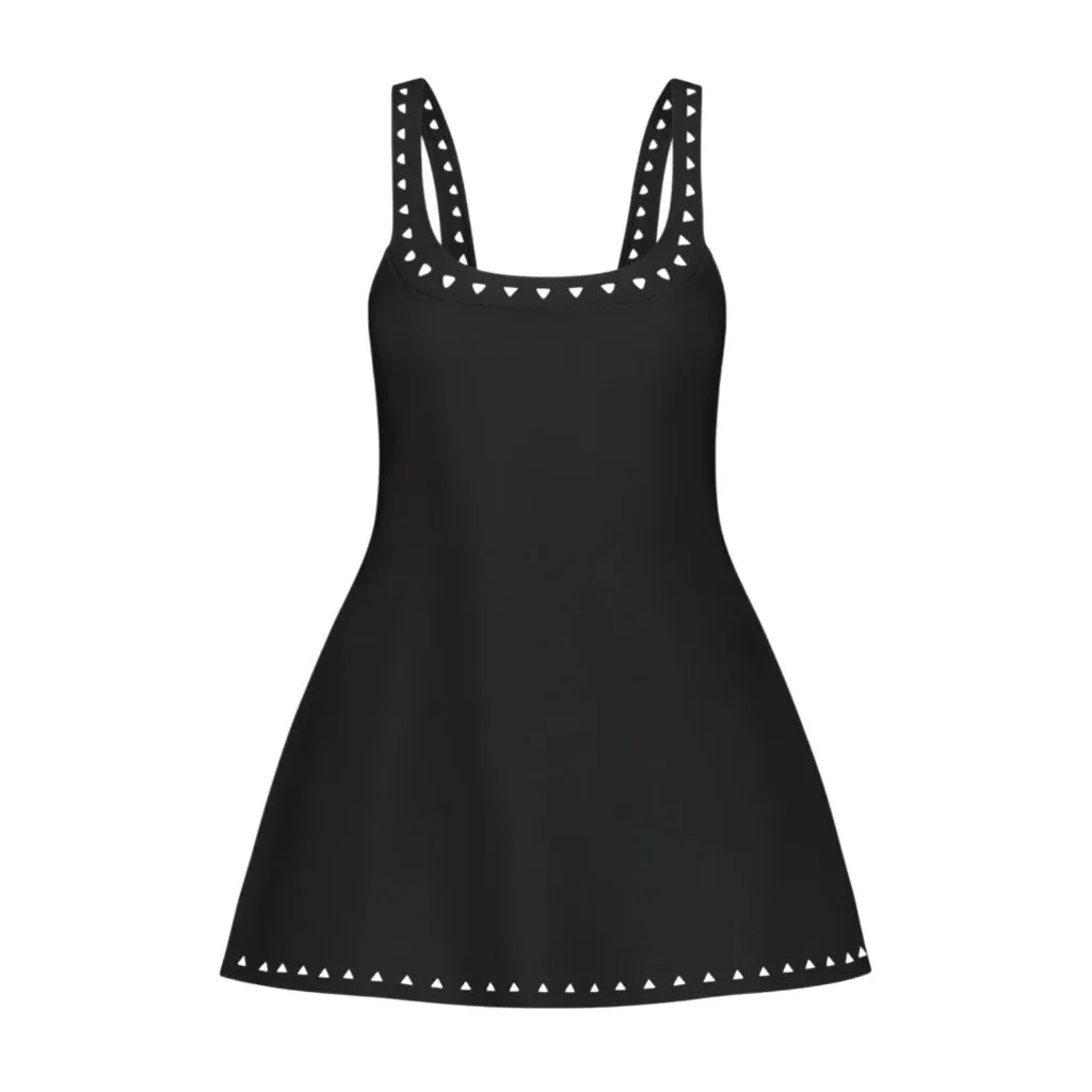 New Gigi C Avery Laser Cutout Tennis Dress M Black Size M - Image 5