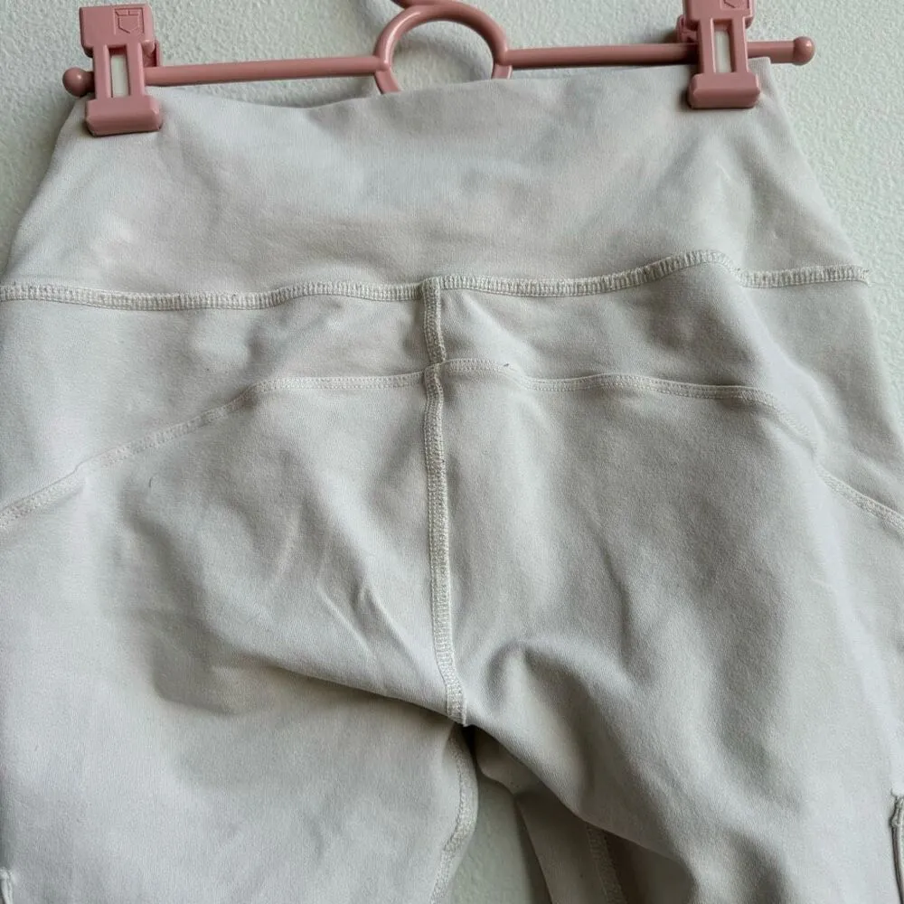 Alo Yoga Cargo White Cream Soft High Waisted Leggings Size Small Full Length - Image 10
