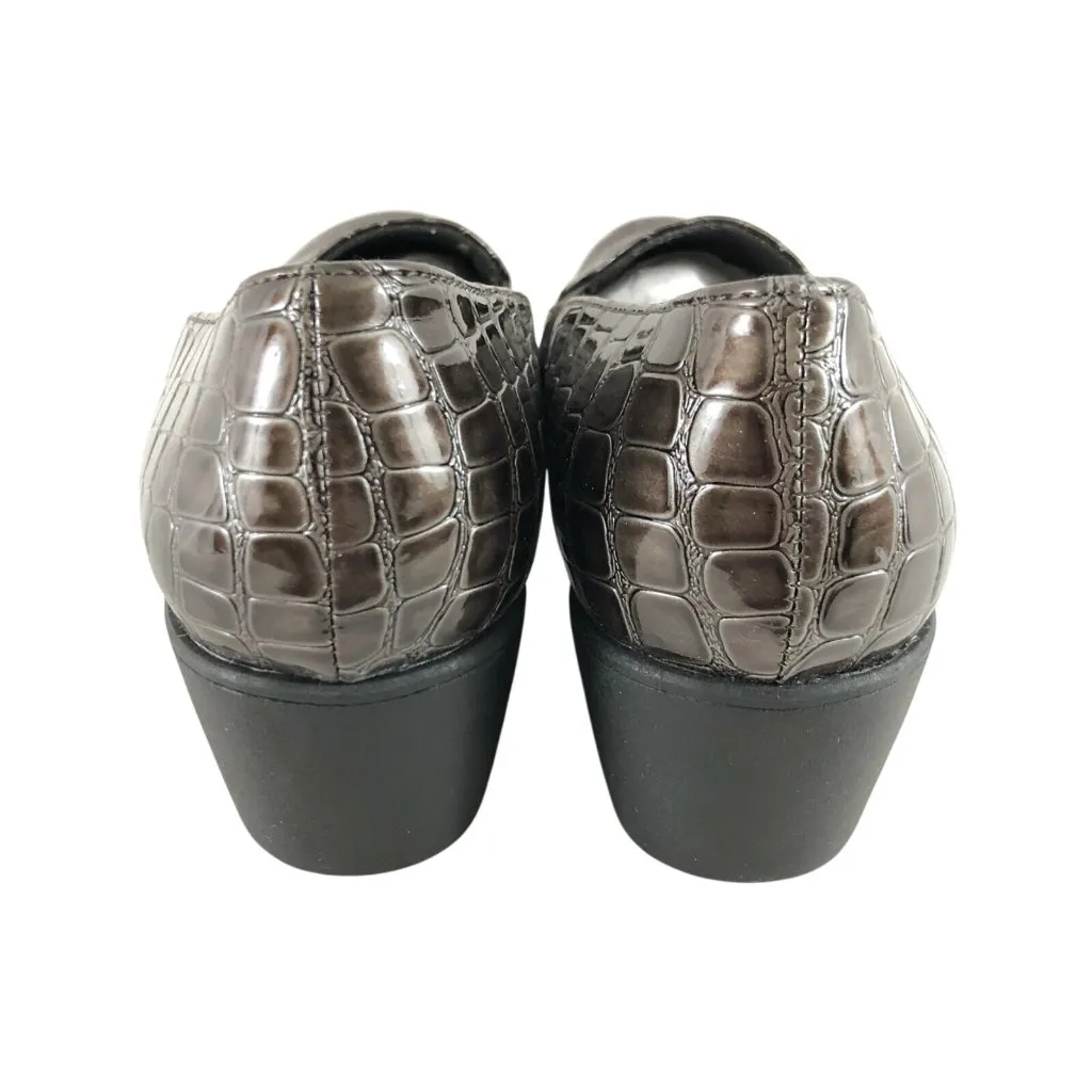 Soft Style Womens Loafers Slip On Faux Leather Crocodile Print Brown Size 8.5 - Image 3
